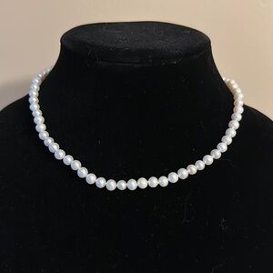 Freshwater pearl choker necklace with solid 14k gold vintage clasp